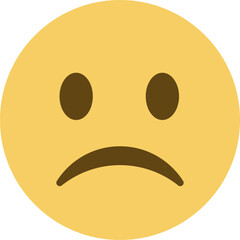 Top quality emoticon. Confused emoji. Nonplussed emoticon with frowned lips