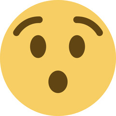 Top quality emoticon. Astonished emoji. Shocked emoticon with gasping face. Yellow face emoji. Popular element.