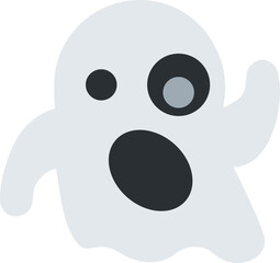 Top quality emoticon. Ghost social media chat emoticon. Cute emoji. Yellow face emoji. Popular element.