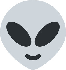 Top quality emoticon. Alien emoji, emoticon. Face of alien. Yellow face emoji. Popular element.
