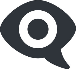 Eye in Speech Bubble vector emoji icon. A speech bubble showing an eye inside.