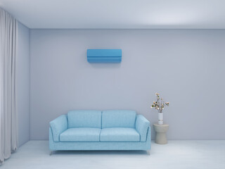 Air conditioner in the room 3d render, 3d illustration