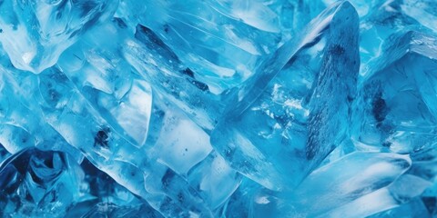 Abstract Glacial Blue ice, Nature-themed background pattern, in a horizontal format in JPG. Generative AI