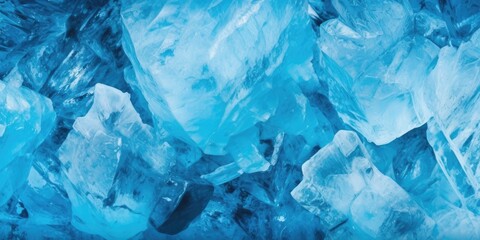 Abstract Glacial Blue ice, Nature-themed background pattern, in a horizontal format in JPG. Generative AI