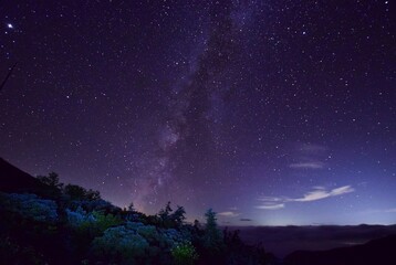 Fototapeta na wymiar 立山アルペンルートから望む満天の空