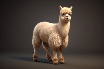 Fototapeta premium Very cute alpaca, Portrait of white alpaca.