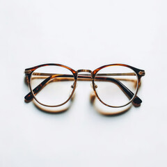Trendy optical frame, Black eyeglass frame isolated on white background.