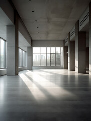 Fototapeta premium Empty futurist room with no furniture, created with generative AI technology