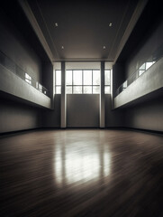 Fototapeta premium Empty futurist room with no furniture, created with generative AI technology
