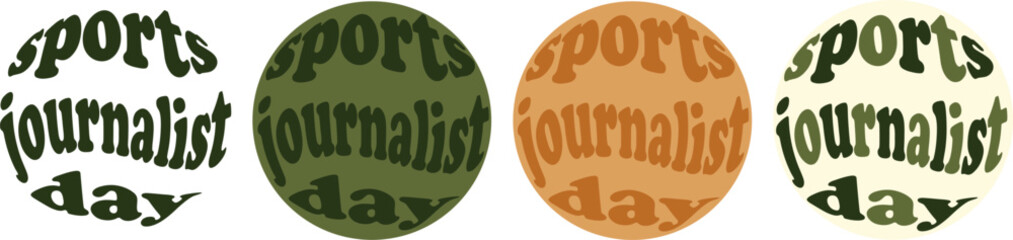 sports journalist day, vector illustration, sticker