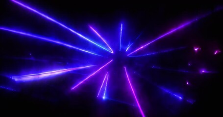 Purple Laser Lights in a smokey black room. VJ elements - Powered by Adobe