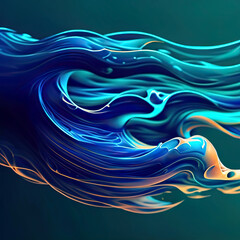 Abstract shiny silky background illustration - AI Generative