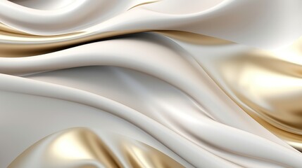 White gold 3 d background with wave  Generative AI