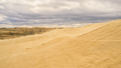 Sand blowing in a strong wind in Sandhills Ecological Reserve