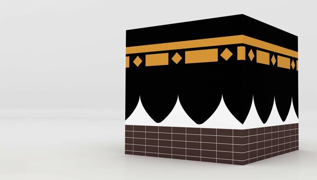 Kaaba in Mekka City, 3d rendering.