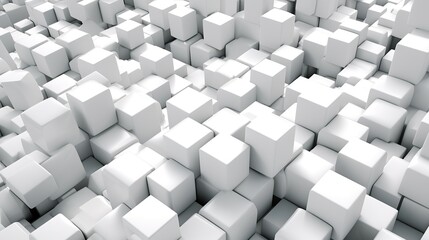 White Photo isometric cubes seamless pattern 3d render cubes background A professional photography should use a high - quality Generative AI