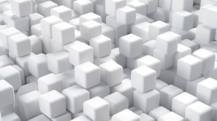 White cubes seamless pattern 3d render background Generative AI