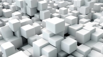 White cubes seamless pattern 3d render background Generative AI