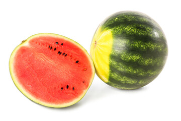 Fresh watermelons on white background