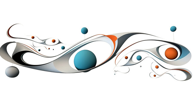 A white background with a blue and orange design. Generative AI.