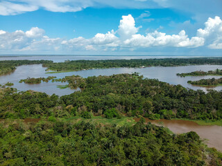 Aerial view of the Amazon Rainforest in Brazil