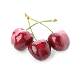 Sweet cherries on white background