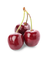 Sweet cherries on white background