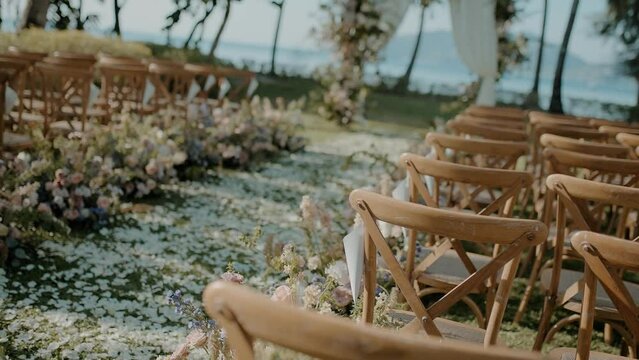Wedding setup and all decoration in the green garden