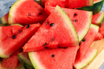 Pieces of fresh watermelon, closeup