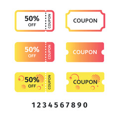 Set of discount coupons