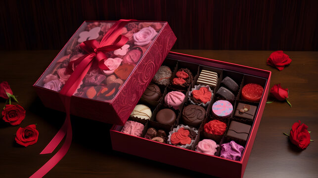 CAIXA DE PRESENTE COM CHOCOLATES DIA DOS NAMORADOS 