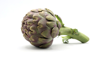 Fototapeta premium close up of a group of artichokes on a white background