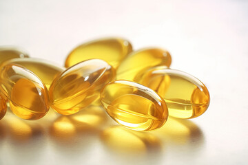 Fototapeta Fish oil omega-3 food supplement, close-up. obraz