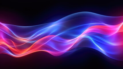 Sound neon wave illustration , neon waves, sound vibrations, neon color. generative ai