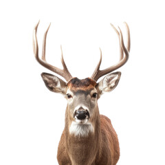 a Whitetail deer Buck, portrait, elusive animal, Wildlife-themed, photorealistic illustrations in a PNG, cutout, and isolated. Generative AI