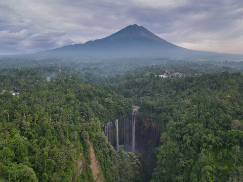 Tumpak Sewu waterfall seen from above