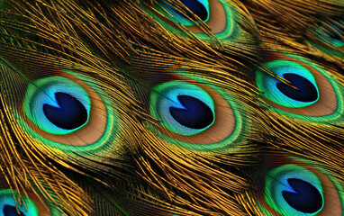 The intricate pattern of a peacock feather, natural beauty, abstract texture2