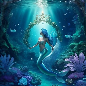 mermaid in the sea