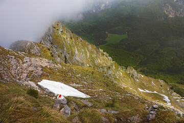 View from Ötscher, prominent peak in south-western Lower Austria. The Ötscher area belongs to the Ybbstal Alps, which are part of the Northern Limestone Alps.
