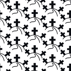 Seamless pattern with Christian crosses. Print for textile, wallpaper, covers, surface. For fashion fabric. Retro stylization. Religious seamless pattern