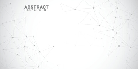 Low poly connecting lines and dots, Abstract science template. Technology lines and dots connection background.	