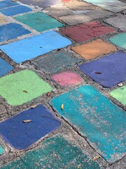 colorful painted sidewalk