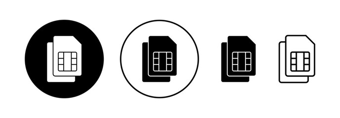 Fototapeta premium Sim card icon vector for web and mobile app. dual sim card sign and symbol