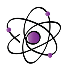 One line drawing of atom.
One continuous line drawing of chemistry or physics illustration.