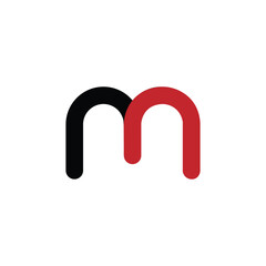 m Letter with Leaf Logo Vector