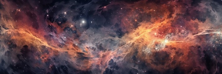 An image of a space scene with stars and nebulas. Generative AI image.