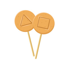 Vector illustration of Korean dalgona candy