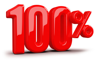 100 Percent Red Number Discount 3D