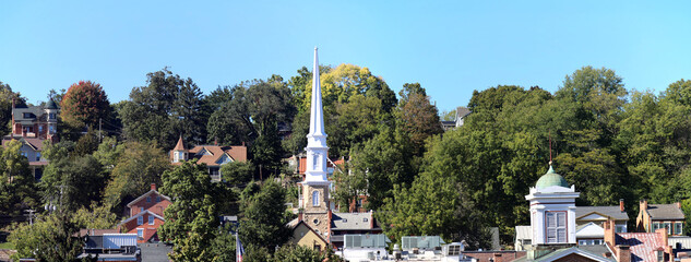 Roofs of township of Galena in State of Illinois USA