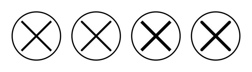 Fototapeta premium Close icon set illustration. Delete sign and symbol. cross sign